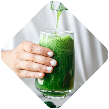 A glass of green smoothie